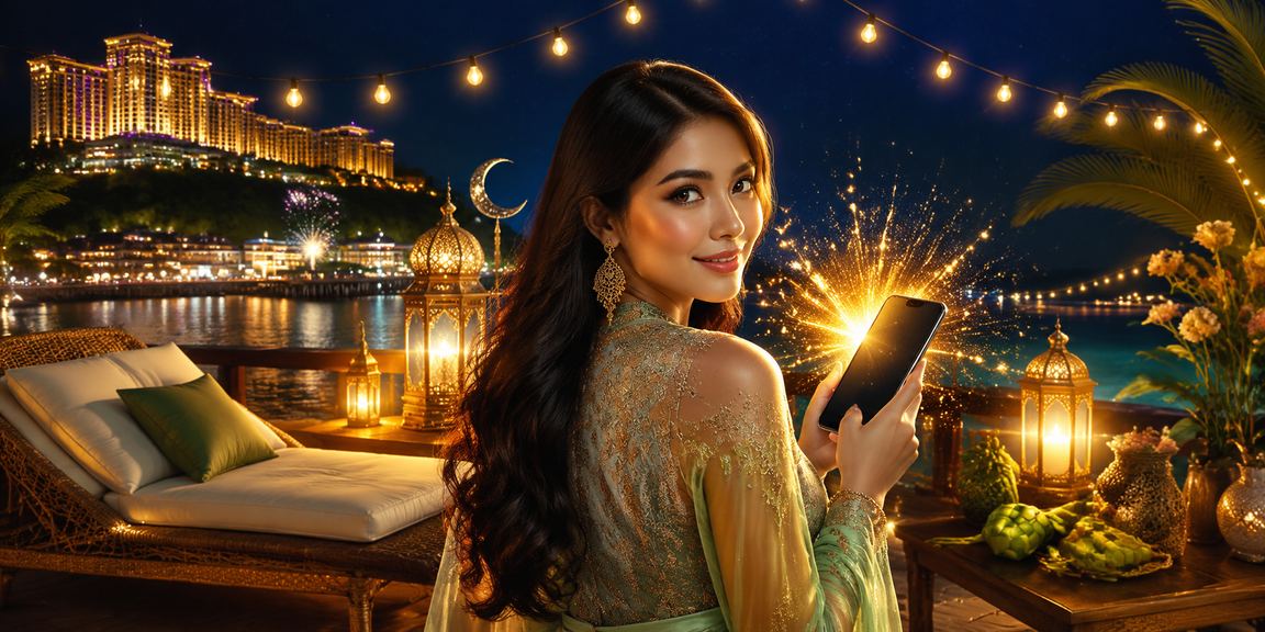 Pemain menikmati loteri dalam talian di Genting Highlands sempena Hari Raya