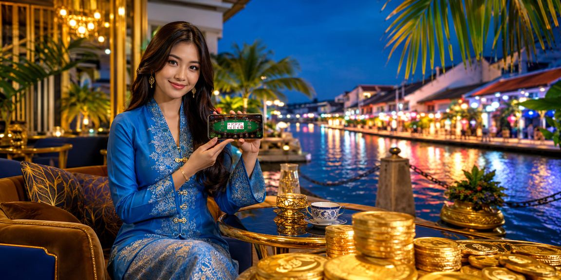 Pemain berbaju kurung menikmati permainan dalam talian di Melaka